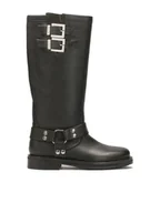 Kozaki damskie - Skórzane kozaki z klamrami - 40 - miniaturka - grafika 1