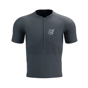 COMPRESSPORT Koszulka biegowa TRAIL HALF-ZIP FITTED SS TOP magent/white - Koszulki sportowe męskie - miniaturka - grafika 1