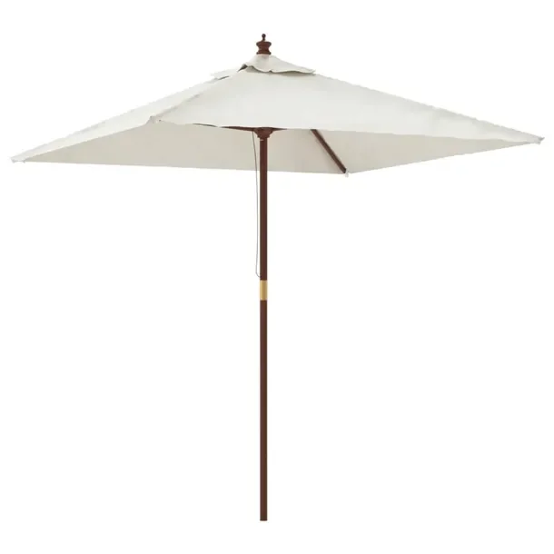 Parasol ogrodowy 198x198x231 cm, piaskowy, UV, drewno, poliester