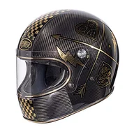 Kaski motocyklowe - PREMIER HELM TROPHY CARBON NX GOLD CHROMED, CZARNY Węgiel/złoty, M - miniaturka - grafika 1
