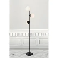 Oprawy, klosze i abażury - Czarna lampa podłogowa Lilly - Nordlux - 3 klosze - miniaturka - grafika 1