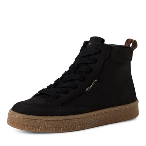 Tamaris Damskie sztyblety Lace Boot Flat 1-25203-45, czarne, 40 EU, czarny, 40 EU