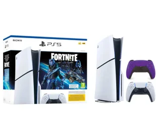 Sony PlayStation 5 Slim D Chassis PS5 1TB z napędem Fortnite Cobalt + Dodatkowy Pad Fioletowy - Konsole Playstation - miniaturka - grafika 1