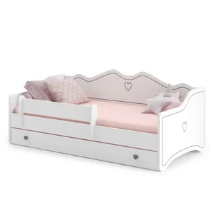 Łóżko dziecięce EMMA z szufladą i barierką 140x70 szary - Łóżka dla dzieci i młodzieży - miniaturka - grafika 1