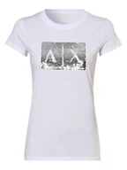 Koszulki i topy damskie - Armani Exchange - T-shirt damski, biały - miniaturka - grafika 1