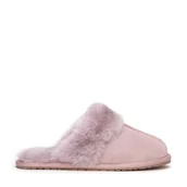 Półbuty męskie - Damskie kapcie ze skóry zamszowej różowe - miniaturka - grafika 1