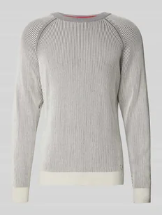 Sweter z dzianiny z prążkowanymi wykończeniami model ‘Squizzo’ - Swetry męskie - miniaturka - grafika 1