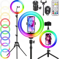 Lampy studyjne - Lampa Pierścieniowa Rgb Led Makijaż Statyw Selfie Zd666 - miniaturka - grafika 1