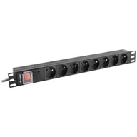 Listwy zasilające - Listwa zasil.rack Pdu 1U 16A 2m 8 gn. PDU-08E-0200 - miniaturka - grafika 1