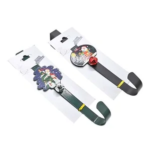 Wieszak na drzwi świąteczny metalowy mix wzorów 23,5 cm czarny / zielony - Ozdoby bożonarodzeniowe - miniaturka - grafika 1