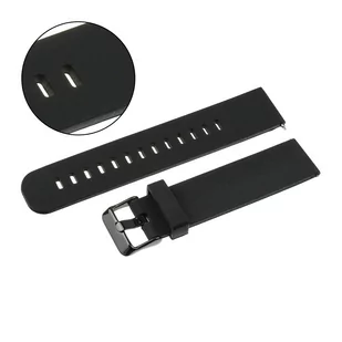 Pasek uniwersalny 22 mm silikonowy czarny, czarna zapinka + teleskopy, U15 - Akcesoria do zegarków - miniaturka - grafika 1