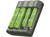 Ładowarki i akumulatory - Ładowarka akumulatorów NiMH GP B441 + 2 akumulatory AA 1300 mAh AAA 650 Szary - miniaturka - grafika 1