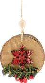 Ozdoby bożonarodzeniowe - Drewniana zawieszka ze śnieżynką - 1 szt. - miniaturka - grafika 1