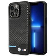 Etui i futerały do telefonów - BMW Nakładka do iPhone 14 Pro 6,1" BMHCP14L22NBCK czarna M HC PU Carbon - miniaturka - grafika 1