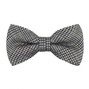 Mucha wełniana szara w kratę EM 9 - EM Men's Accessories - Krawaty i muchy męskie - miniaturka - grafika 1
