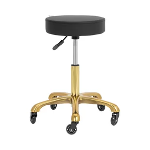 Physa Taboret kosmetyczny 54 72 cm 150 kg czarny / złoty - Taboret na kółkach - Krzesła i taborety kosmetyczne - miniaturka - grafika 1