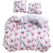 Pościel - Pościel 140x200 bawełna satynowa dwustronna GierekHoff 2 el tulipany - miniaturka - grafika 1