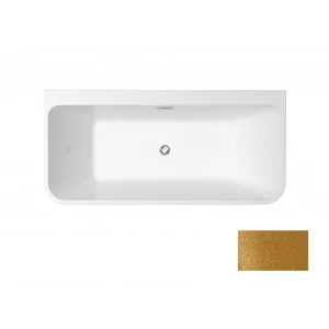 Besco WA-150-VRZZ VARYA GLAM złota wanna wolnostojąca przyścienna maskownica syfonu z przelewem złota 150 x 75 - Wanny - miniaturka - grafika 3