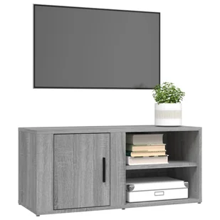 Lumarko Szafka pod TV, szary dąb sonoma, 80x31,5x36 cm - Szafki RTV - miniaturka - grafika 5