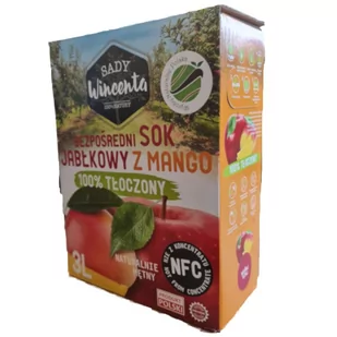 Sady Wincenta Sady Wincenta Sok 100% jabłkowy z mango naturalnie mętny tłoczony NFC 3 - Soki i napoje niegazowane - miniaturka - grafika 1