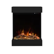 Kominki elektryczne - Tempo Style - Kominek elektryczny CALLIOPE Czarny z ramą z płyty MDF i efektem prawdziwego ognia 750 - 1500 W - miniaturka - grafika 1