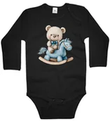 Body dla niemowląt - Body dziecięce Pluszowy Misio Na Niebieskim Koniku Na Biegunach 86/92 - miniaturka - grafika 1