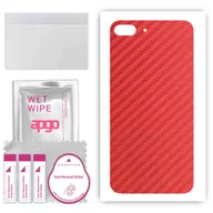 Szkła hartowane na telefon - Folia naklejka skórka strukturalna na TYŁ do Apple iPhone 8 Plus -  Carbon Czerwony - apgo SKINS - miniaturka - grafika 1