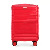 Walizki - Walizka kabinowa z polipropylenu z błyszczącymi paskami - miniaturka - grafika 1