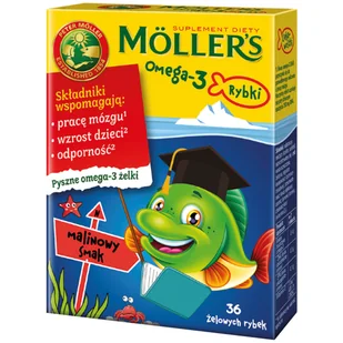 Omega Pharma ORKLA CARE S.A. Mollers 3 Rybki żelki smak malinowy 36 sztuki 3287821 - Przeziębienie i grypa - miniaturka - grafika 3
