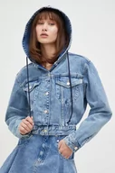 Kurtki damskie - Moschino Jeans kurtka jeansowa damska kolor niebieski przejściowa oversize - miniaturka - grafika 1