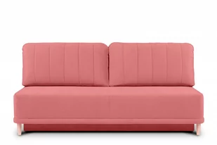 Prosta kanapa z funkcją spania 140x200 cm matowa różowa PULMO - Pufy i podnóżki - miniaturka - grafika 1