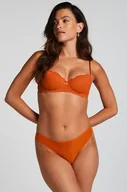 Majtki damskie - Hunkemöller Niewidzialne siateczkowe stringi w paski Pomarańczowy - miniaturka - grafika 1