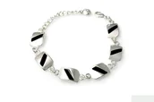 Bransoletki - Bransoletka Styl Klasyczny Srebro I Czerń - miniaturka - grafika 1