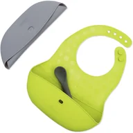 Śliniaki i fartuszki - BBLÜV Pöket śliniak z łyżeczką Grey/Lime 2 szt. - miniaturka - grafika 1