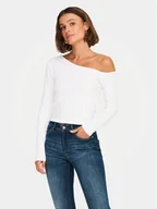 Bluzki damskie - ONLY Bluzka Live Love 15344398 Biały Slim Fit - miniaturka - grafika 1