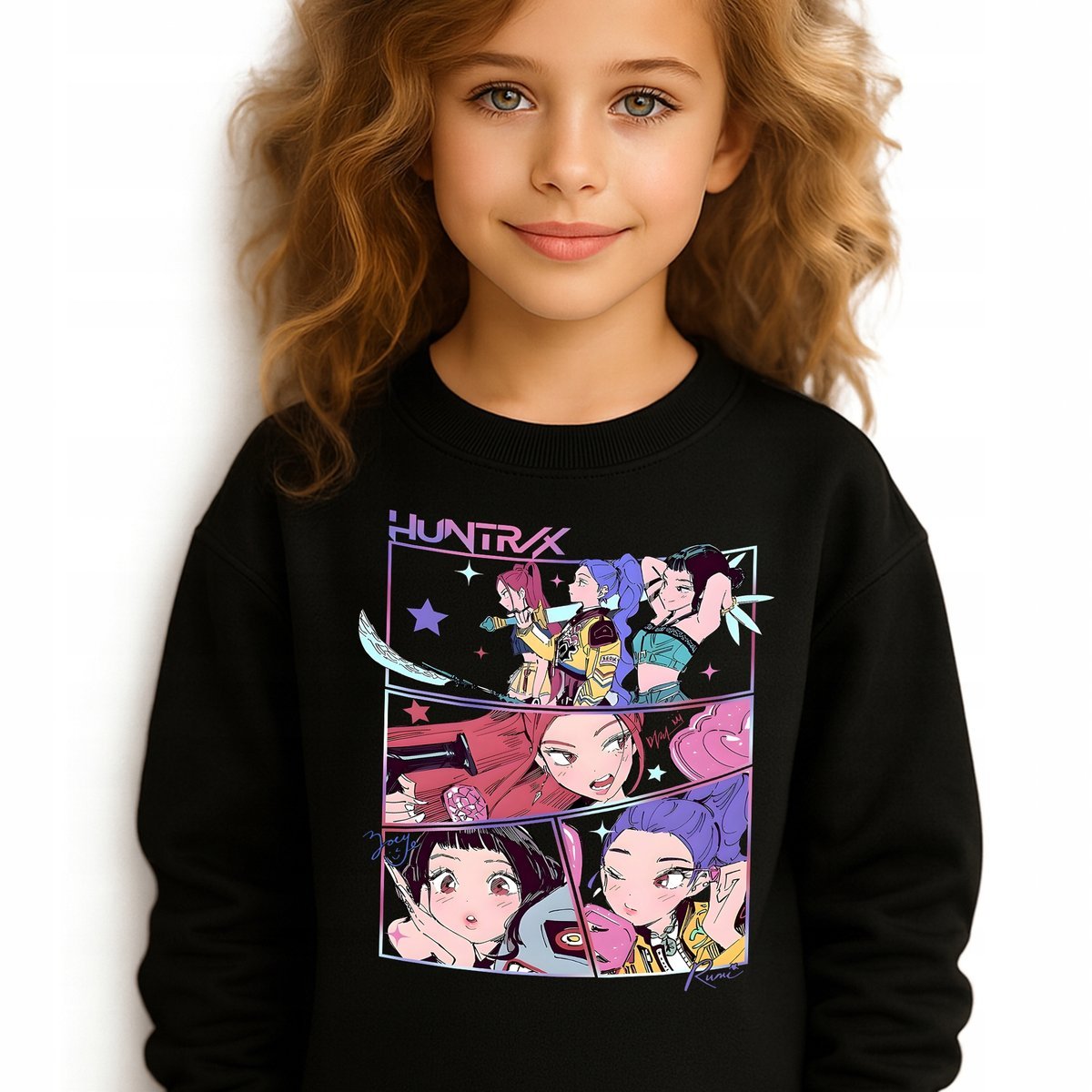 Bluza Dziecięca Czarna HUNTRX CREW Do Przedszkola K-pop Muzyka Wz - 152 cm