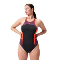 Stroje kąpielowe - Strój pływacki jednoczęściowy Speedo High Neck Splice Cross Back - miniaturka - grafika 1