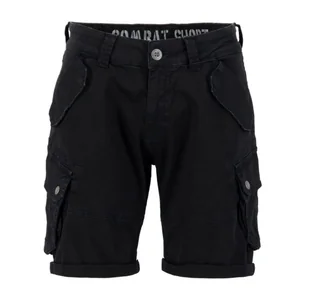 spodnie bojówki krótkie ALPHA INDUSTRIES - COMBAT SHORT BLACK-32 - Spodnie męskie - miniaturka - grafika 1