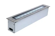 Lampy ogrodowe - Prostokątna lampa najazdowa LED, srebrna z IP67 LD-500 z serii LANDO - miniaturka - grafika 1
