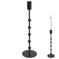 Świeczniki - Świecznik stojak podstawka na świecę świeczkę czarny matowy loft 30 cm kod: O-569157  - miniaturka - grafika 1
