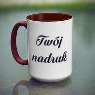 Kubki - Duży kubek XXL z brązowym wnętrzem i uszkiem z Twoim nadrukiem - miniaturka - grafika 1