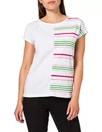 Koszulki i topy damskie - Gerry Weber T-shirt damski, Ecru/biały/zielony Patch, 38 PL - miniaturka - grafika 1