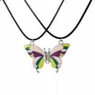 Biżuteria dla dzieci - Naszyjnik BFF Motyl wielobarwny - oryginalny dodatek dla przyjaciółek - miniaturka - grafika 1