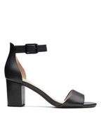 Sandały damskie - Clarks Skórzane sandały "Deva Mae" w kolorze czarnym - miniaturka - grafika 1