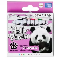 Starpak Kredki Wosk 12 Kol Starpak Panda pudełko 12/144 - Przybory szkolne - miniaturka - grafika 1