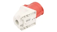 Gniazdka elektryczne - Gniazdo stałe 32A 5P 400V czerwone IP44 /mała obudowa/ 125-6k - miniaturka - grafika 1