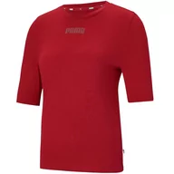 Koszulki sportowe damskie - Koszulka damska Puma Modern Basics Tee czerwona - miniaturka - grafika 1
