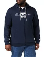Bluzy męskie - Champion Męska bluza z kapturem Graphic Shop Authentic Full Zip, niebieski morski, L - miniaturka - grafika 1