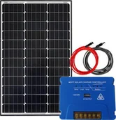 Ładowarki do telefonów - Ładowarka solarna . Zestaw solarny 75W Mono MPPT 15A 2xUSB - miniaturka - grafika 1