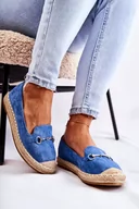 Espadryle damskie - Espadryle Klasyczne Wsuwane Damskie Niebieskie Oresa - Zazoo - miniaturka - grafika 1